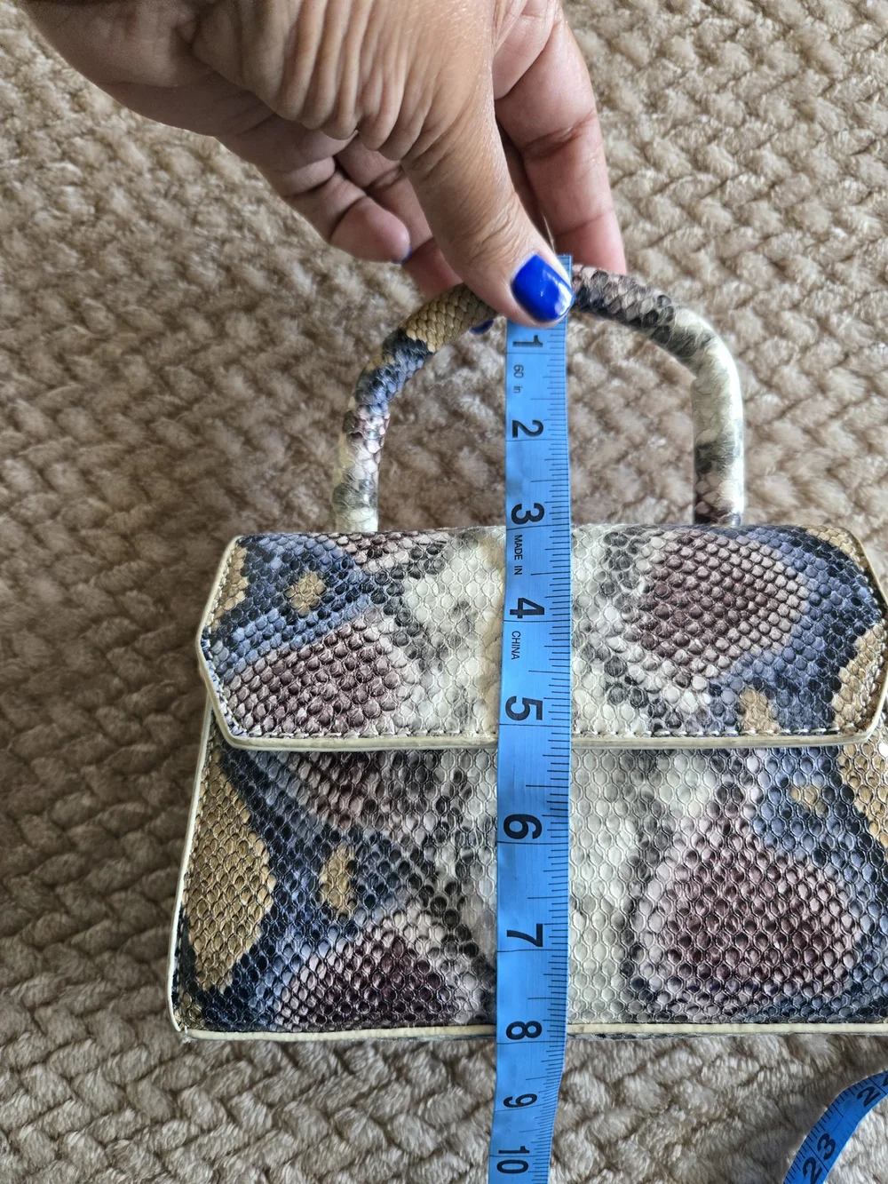 Trendy Y2K Snake Print Mini Top Handle Handbag